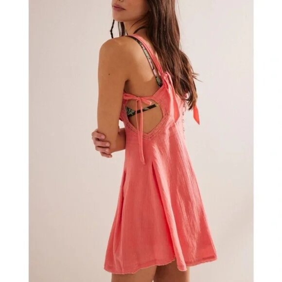 NWT Free People Vivi Mini Dress Sugar Coral‎ - Picture 1 of 10